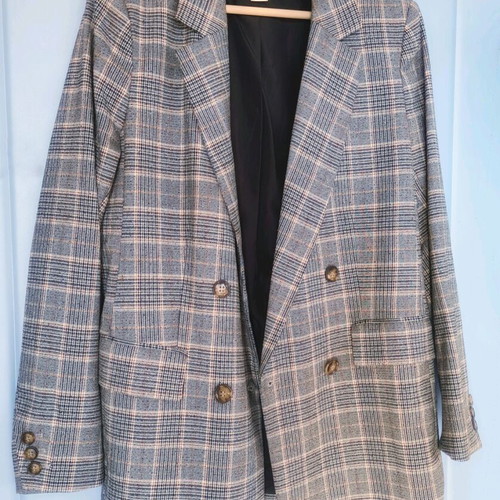 H&M Gray Checked Suit Like New