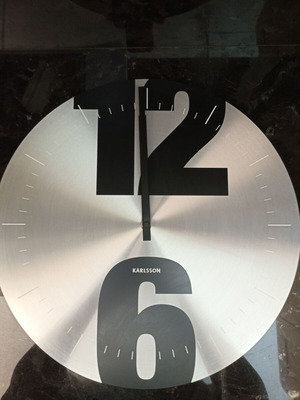 Karlsson wall clock used, 40 cm metal stainless steel