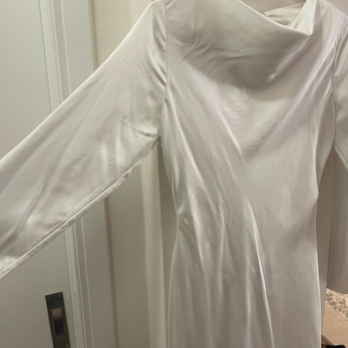 Nash dress white size S like new with open back and gold button
