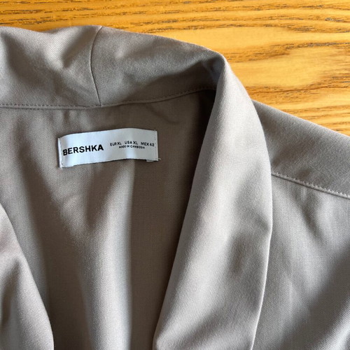 Bershka men's short sleeve shirt jacket XL, beige