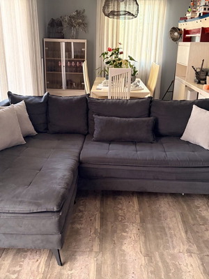 Corner sofa gray fabric color like new