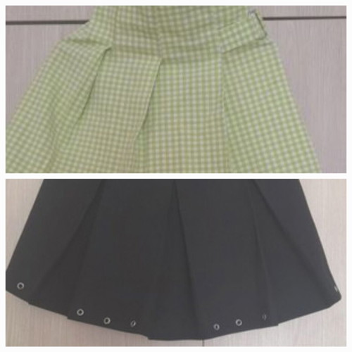 Zara pleated skirts set for 10 years, 140 cm, like new, black and green
