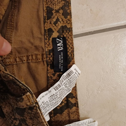 Zara animal print skinny jeans like new, black and brown
