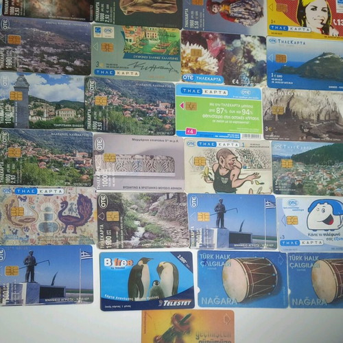 Phone cards used, pack of 45 pieces