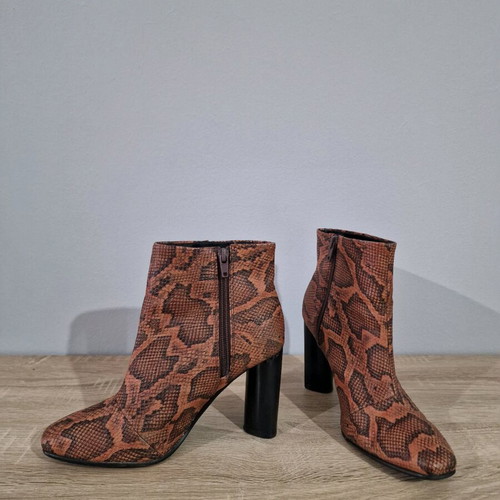 H&M ankle boots used with faux leather snake pattern, size 38