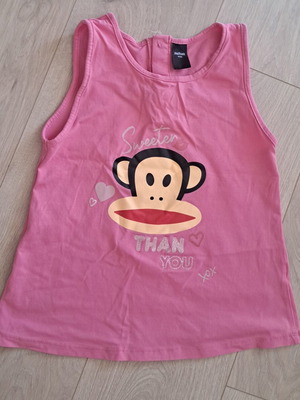 Paul Frank sleeveless top used, glitter, size 110-116 cm, pink