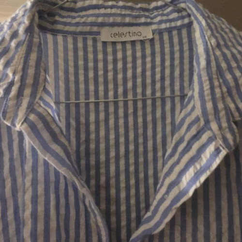 Striped shirt Celestino one size like new, white and blue