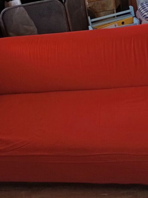 Ikea Klippan 3-seat sofa used with red and gray covers