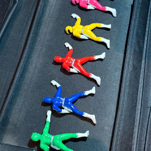Power Rangers cake toppers used, set of 5 pieces 1999