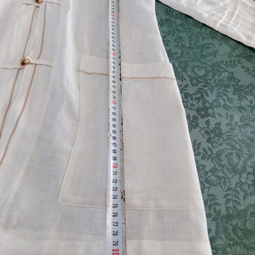 Raxevsky White Linen Shirt Tunic Size M Like New
