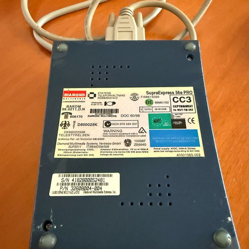 Diamond SupraExpress 56e PRO external modem used, retro vintage