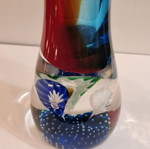 Γυάλινο βάζο Murano mid-century modern μεταχειρισμένο, βάση paperweight, 32 εκ.