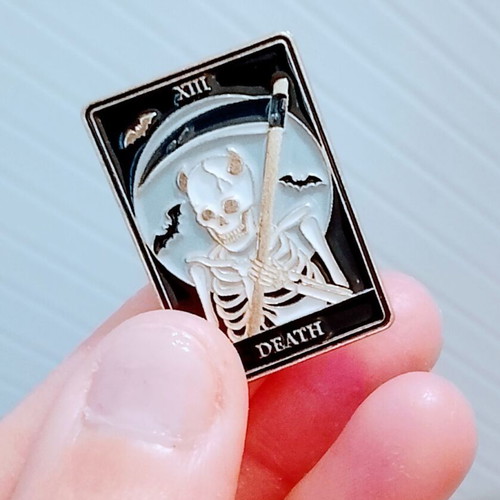 Tarot Death enamel pin like new, black and gold