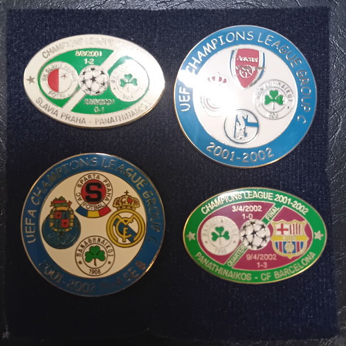 Panathinaikos 2001-2002 Champions League pin set of 4