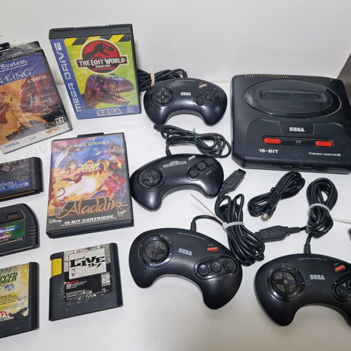 Sega Mega Drive console like new with 3 controllers and games