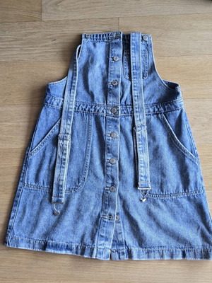Denim overall dress with buttons, one size M/L