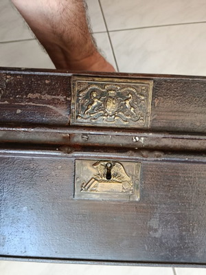Victorian Metal Safe Used Fireproof Document Box Milner & Son Liverpool