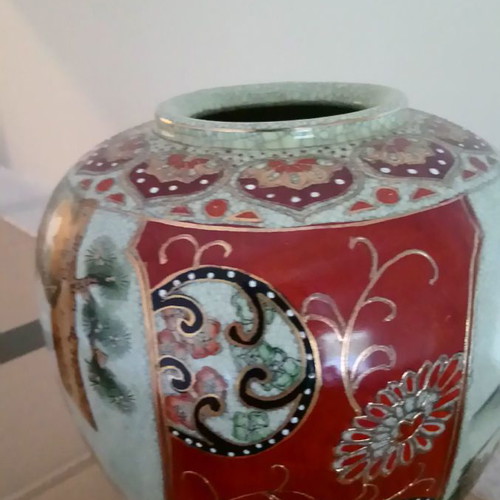 Satsuma 3 decorative items like new, vase, plate, ashtray