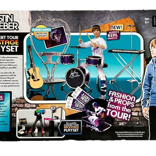 Justin Bieber doll with white outfit concert tour playset 19 pieces new