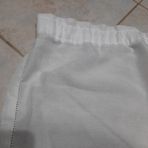 Curtain handmade with lace, like new, white fabric 150x135 cm