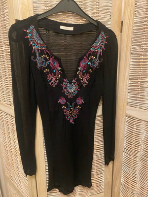 Black semi-transparent blouse Marks & Spencer used, size S