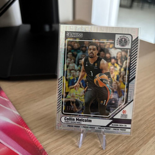 2024-25 Panini Donruss EuroLeague Collin Malcolm Press Proof Purple Rookie Card #100