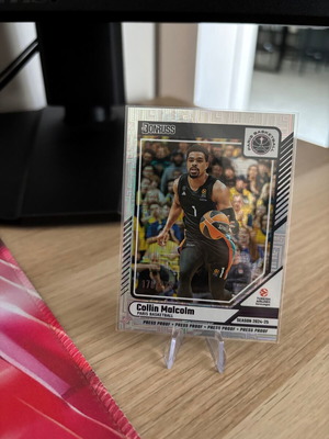 2024-25 Panini Donruss EuroLeague Collin Malcolm Press Proof Purple Rookie Card #100