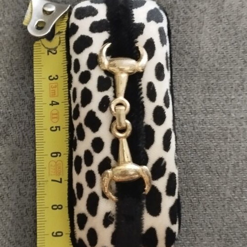 Vintage style hair barrettes animal print set of 2 with gold detail
