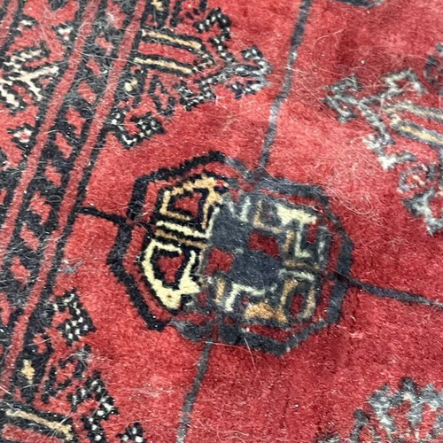 Traditional Red Area Rug Oriental Bokhara Style used 95cm x 55cm