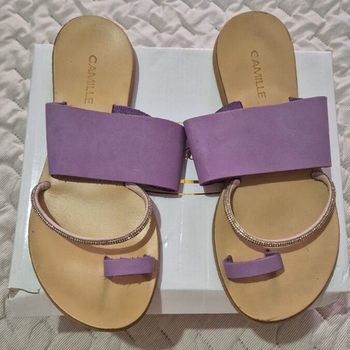 Lilac sandals with rhinestones, size 37, platform style