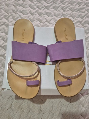 Lilac sandals with rhinestones, size 37, platform style