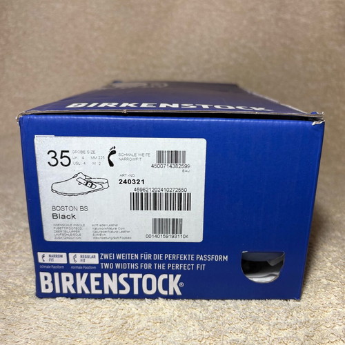 Birkenstock Boston BS Black Suede Clogs Size 35 New