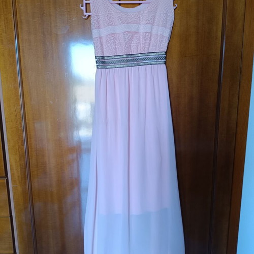 Long formal dress like new, size S 36, pink