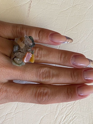 Handmade agate ring adjustable, new
