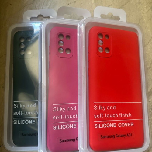 Samsung A31 cases new, set of 3, red, green and rose
