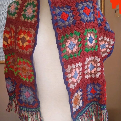 Wool handmade scarf like new 1.5×0.40