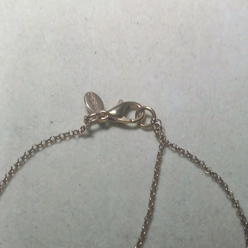 Silver 925° gold-plated necklace with rose gold and enamel Gregio new