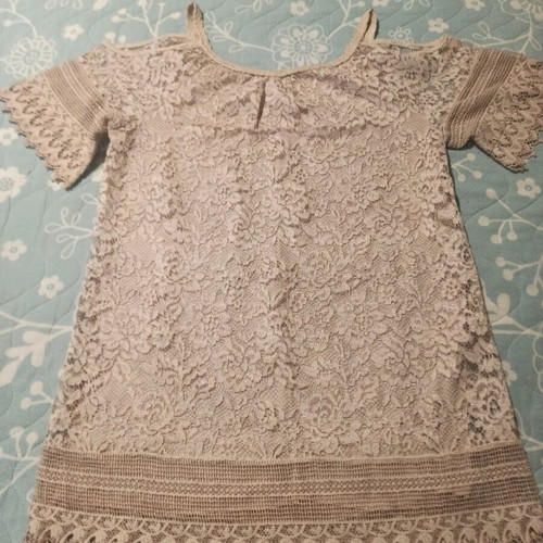 Mini lace dress like new, beige, size S-M