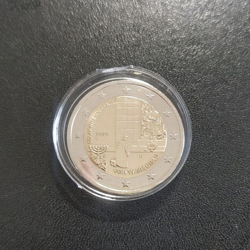 Commemorative 2 Euro Coin 2020 Germany used, 50th Anniversary of Willy Brandt Kneeling