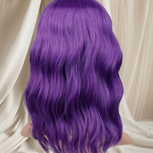Purple Wavy Wig with Bangs New