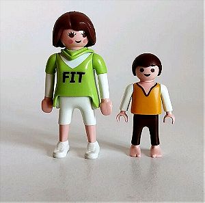 ×2 Playmobil Daily Life Mother in Running Outfit 4697 and boy