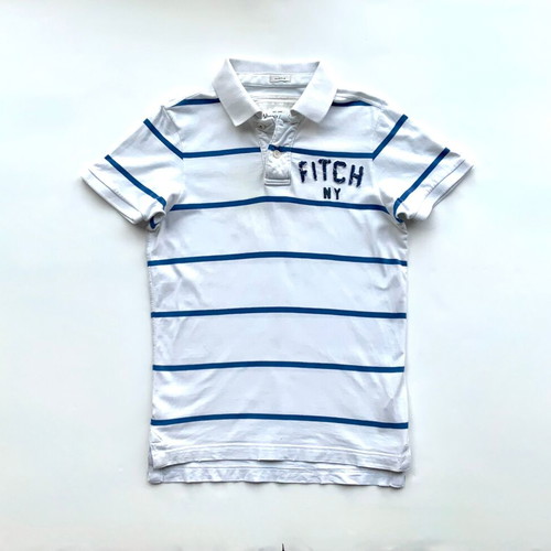 Abercrombie & Fitch Men's Short Sleeve Polo Rugby Striped Shirt Used, Size S