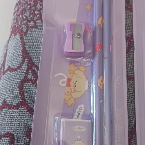Stationery set purple with animals, 2 pieces, new