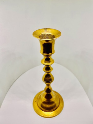 Vintage German brass candlestick 18cm handmade, used