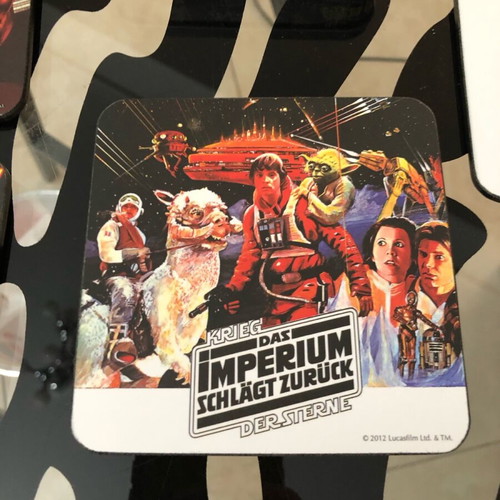 Star Wars set of 13 square coasters like new with original trilogy posters