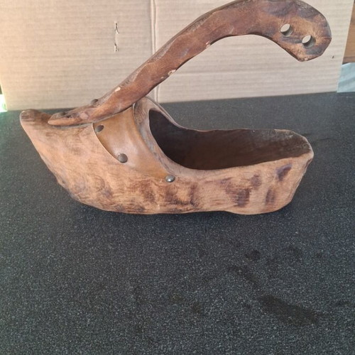 Wooden vintage handmade wine holder