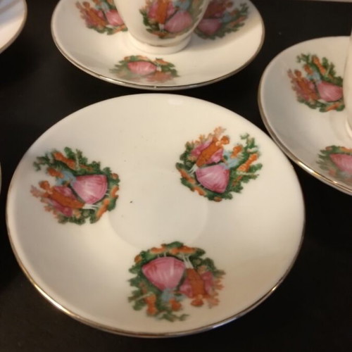 Porcelain coffee set, pack of six, new