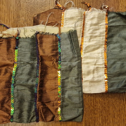 Fabric bag for crafting like new with embroidered sequins