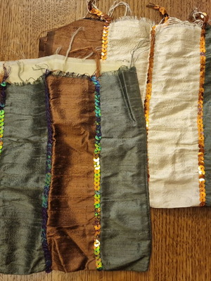 Fabric bag for crafting like new with embroidered sequins