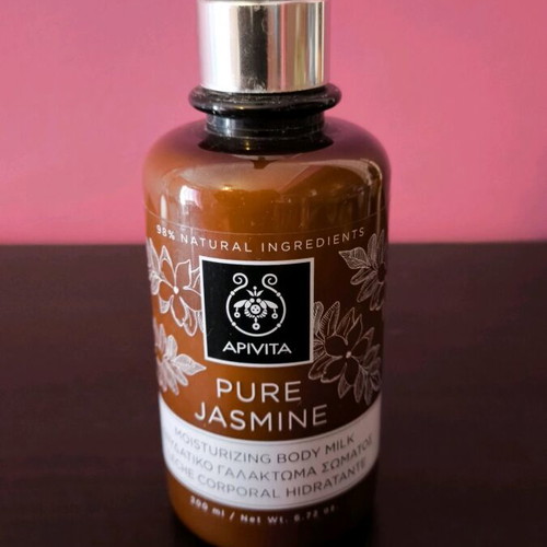 Apivita Pure Jasmine moisturizing body milk used, half product missing